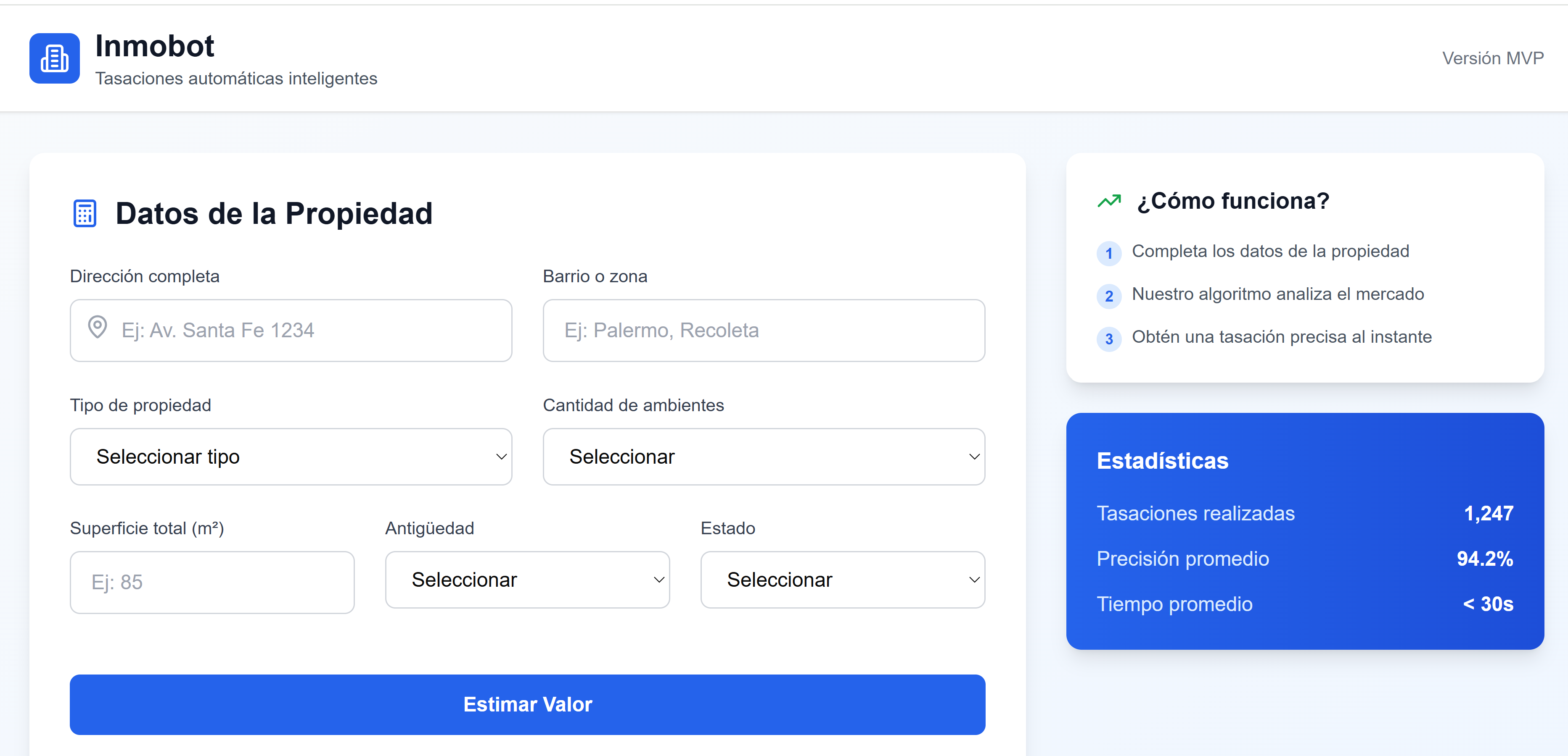Inmobot – Tasador Inteligente